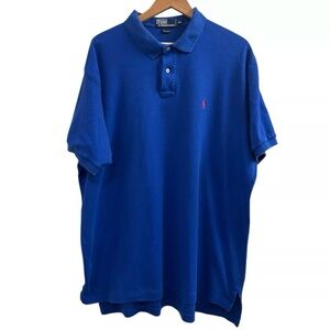 Vintage Polo Ralph Lauren Polo Shirt Men’s Size XXL Blue Short Sleeve Red Pony
